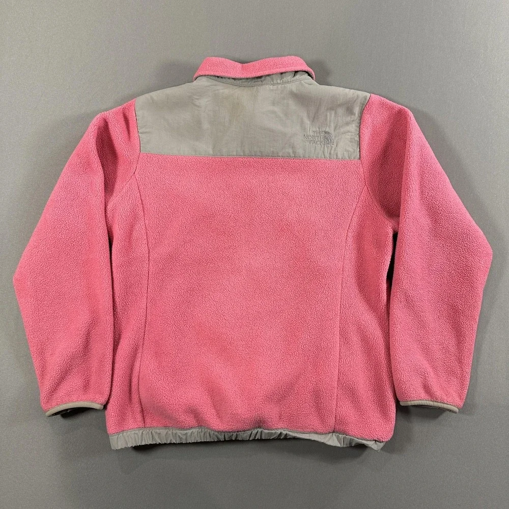 The North Face Jacket Youth 14-16 Pink Gray Fleece Colorblock Full Zip Outdoor